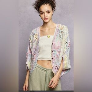 POL SMC310 Rainbow Crochet Sweater